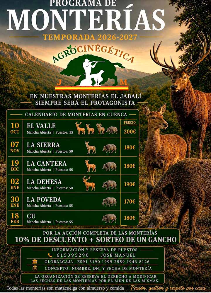 Programa Monterias JM Agrocinegetica